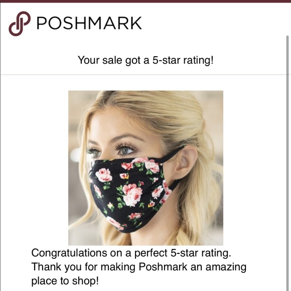 Black floral print face mask - Picture 9 of 11